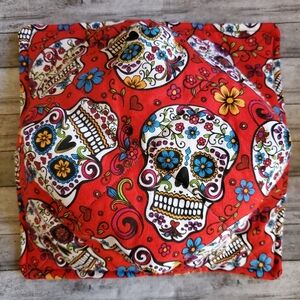 Handmade Sugar Skull Bowl Cozie red or black NEW